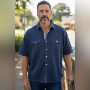 Men's Classic Navy Shirt Jacket